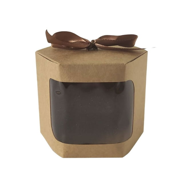 Matsuzay Cajas para pasteles con cinta Pastelería PVC Ventana visual transparente Papel Presenta caja de regalo Cumpleaños Fiesta de Navidad Almacenamiento y organización del hogar