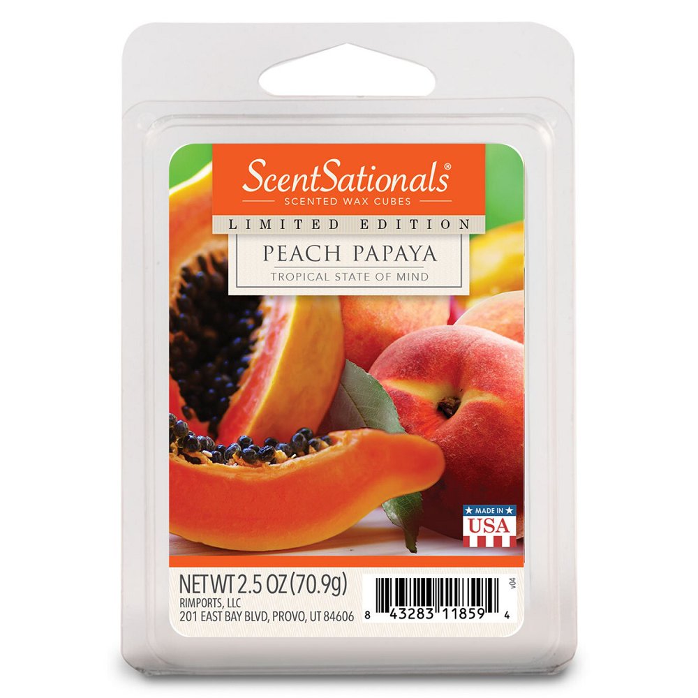 Peach Papaya Scented Wax Melts, ScentSationals, 2.5 oz