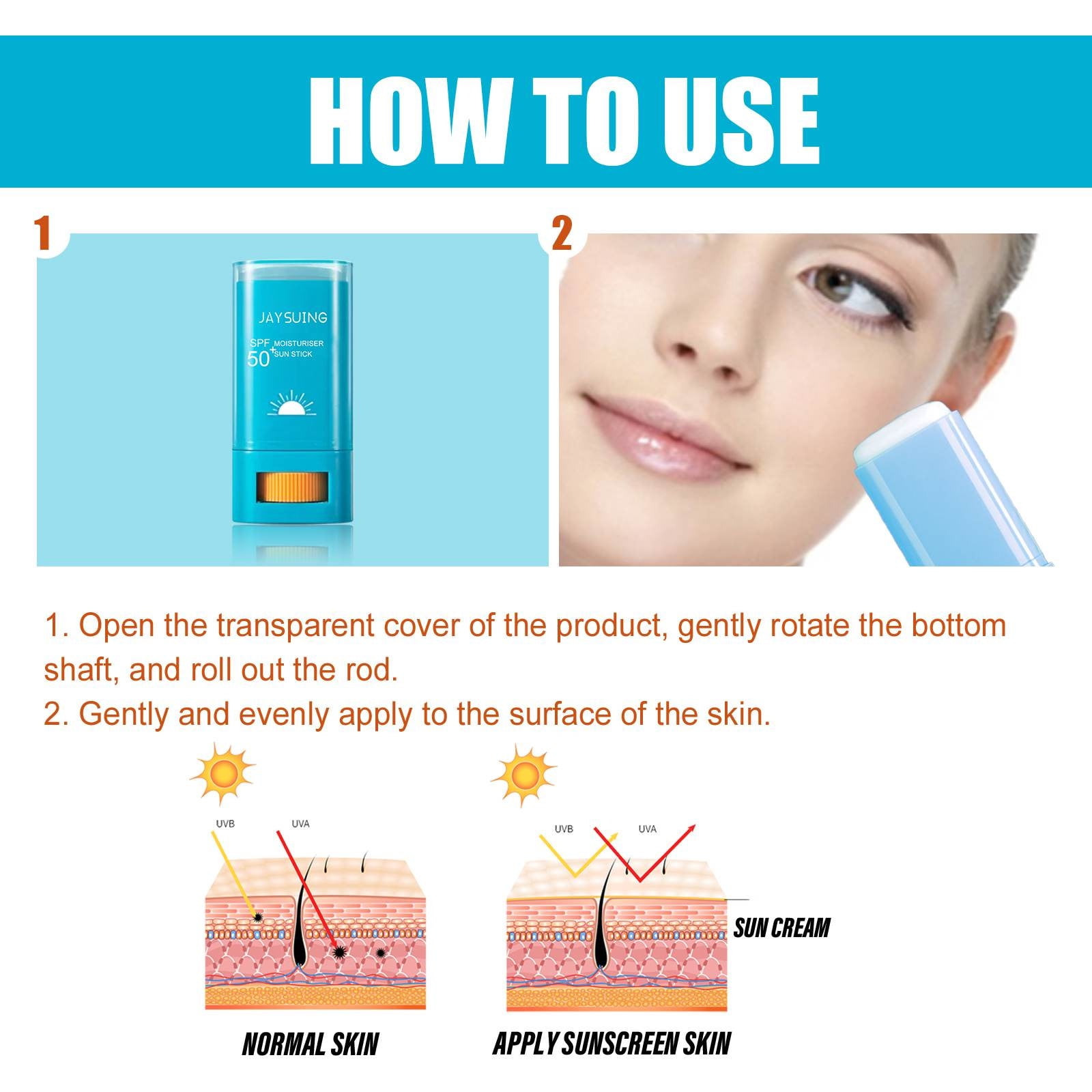 Vntub Clearance Under 5 Sunscreens Spf50 Moisturiser Sunscreen Stick, Don’T Let The Sun Damage Your Skin,20G