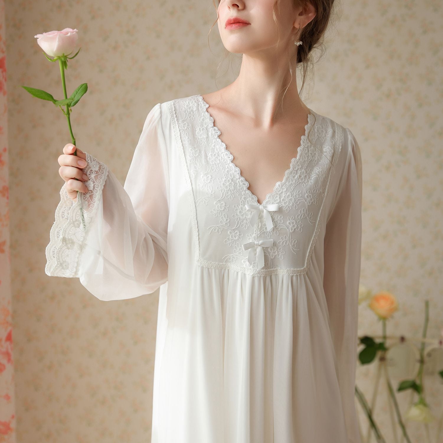 knee length dresses for ladies Beacall Embroidered Mini Dress White main image 0