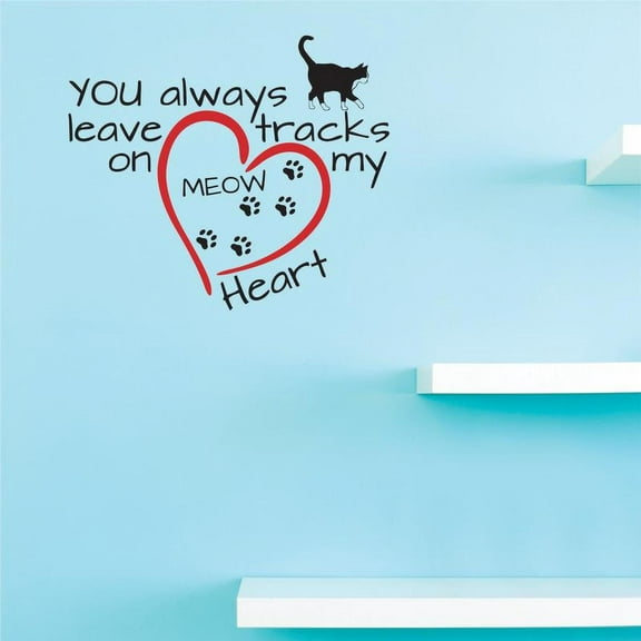 Custom Decals You always leave tracks on my heart Wall Art Size: 12 Inches x 18 Inches Color: Multi