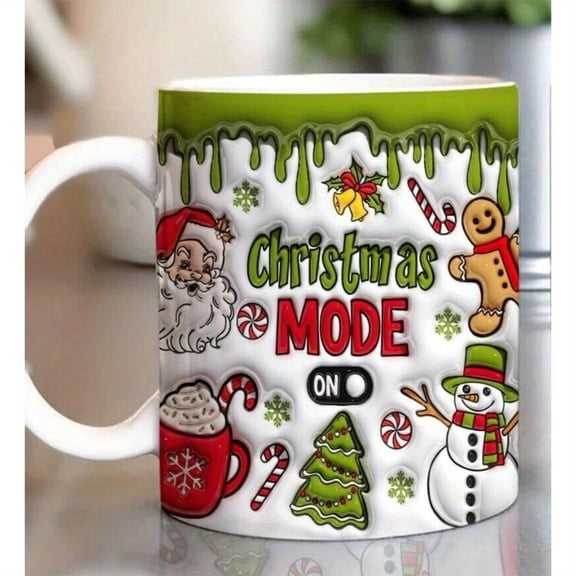1pc Christmas Santa Coffee Mug 11oz Christmas Hot Chocolate Ceramic Coffee Cups Tea Mug Creativity Drink Cups Fall Coffee Mug Autumn Mug Holiday Gifts Christmas Gifts Halloween Gifts Birthday Gifts