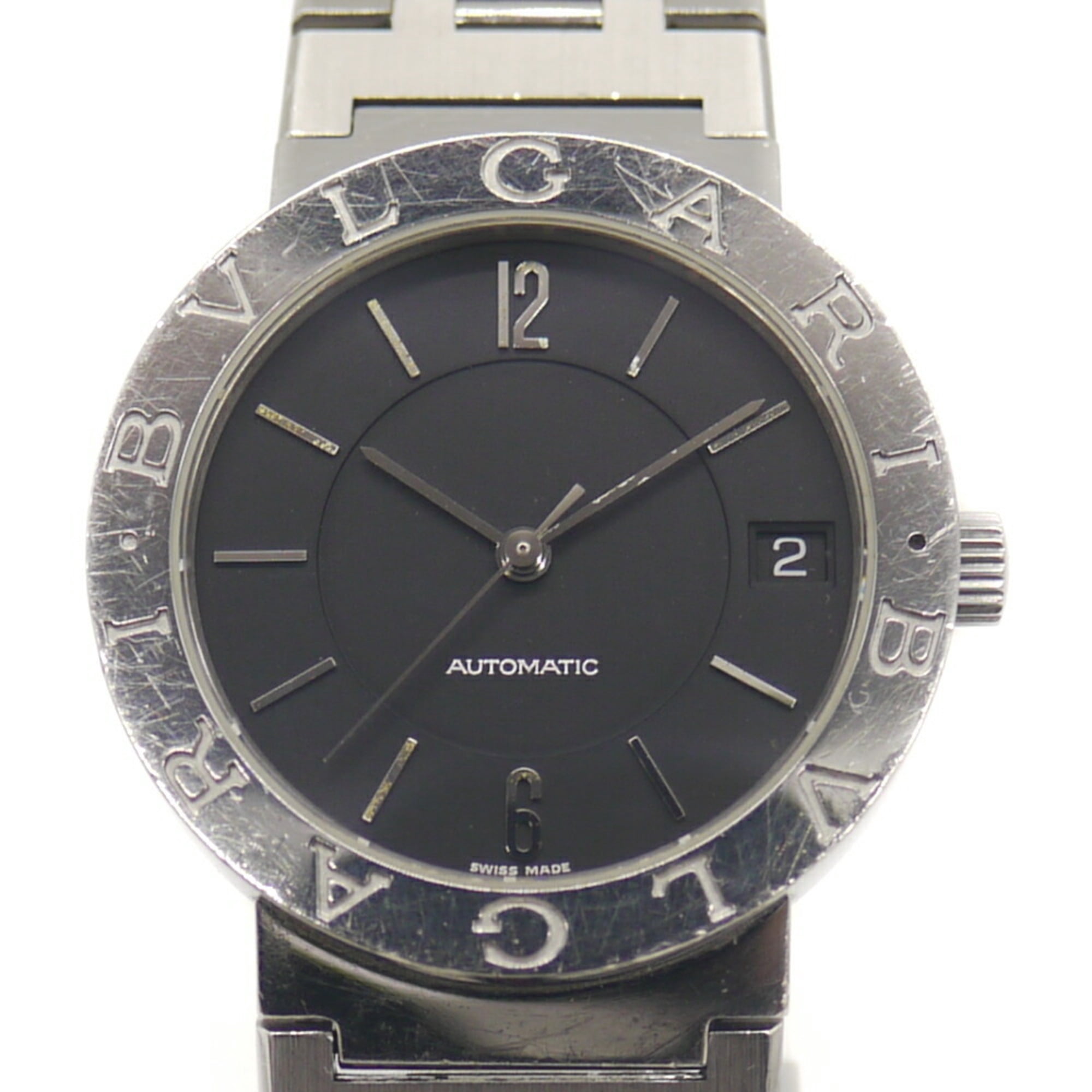Pre-Owned BVLGARI Bulgari Date Automatic Watch BB33SS Black 