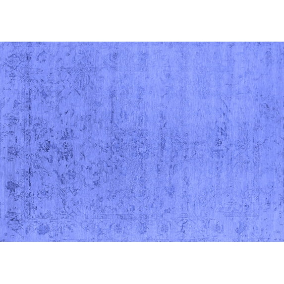 Ahgly Company Indoor Rectangle Oriental Blue Industrial Area Rugs, 7' x 9'