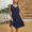Navy, variant on Drovellove 2026 Fashion Women's Solid Color Pleated Dress Sleeveless Plus Size Tank Bathing Suit Coverups T Shirt Loose Keyhole Front A-Line Beach Dress Casual Vacation Sundress with Side Pockets
