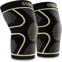 XIRQI Copper Knee Braces for Knee Pain (2 Pack), Knee Compression Sleeve for Arthritis, ACL, Meniscus Tear, Joint Pain Relief, Knee Support for Working, Running, Weightlifting, Fitness