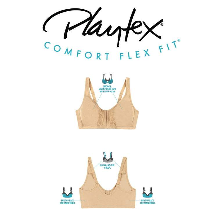 Playtex Comfort Flex Fit Front Close 2ply Wirefree Bra, 496B 