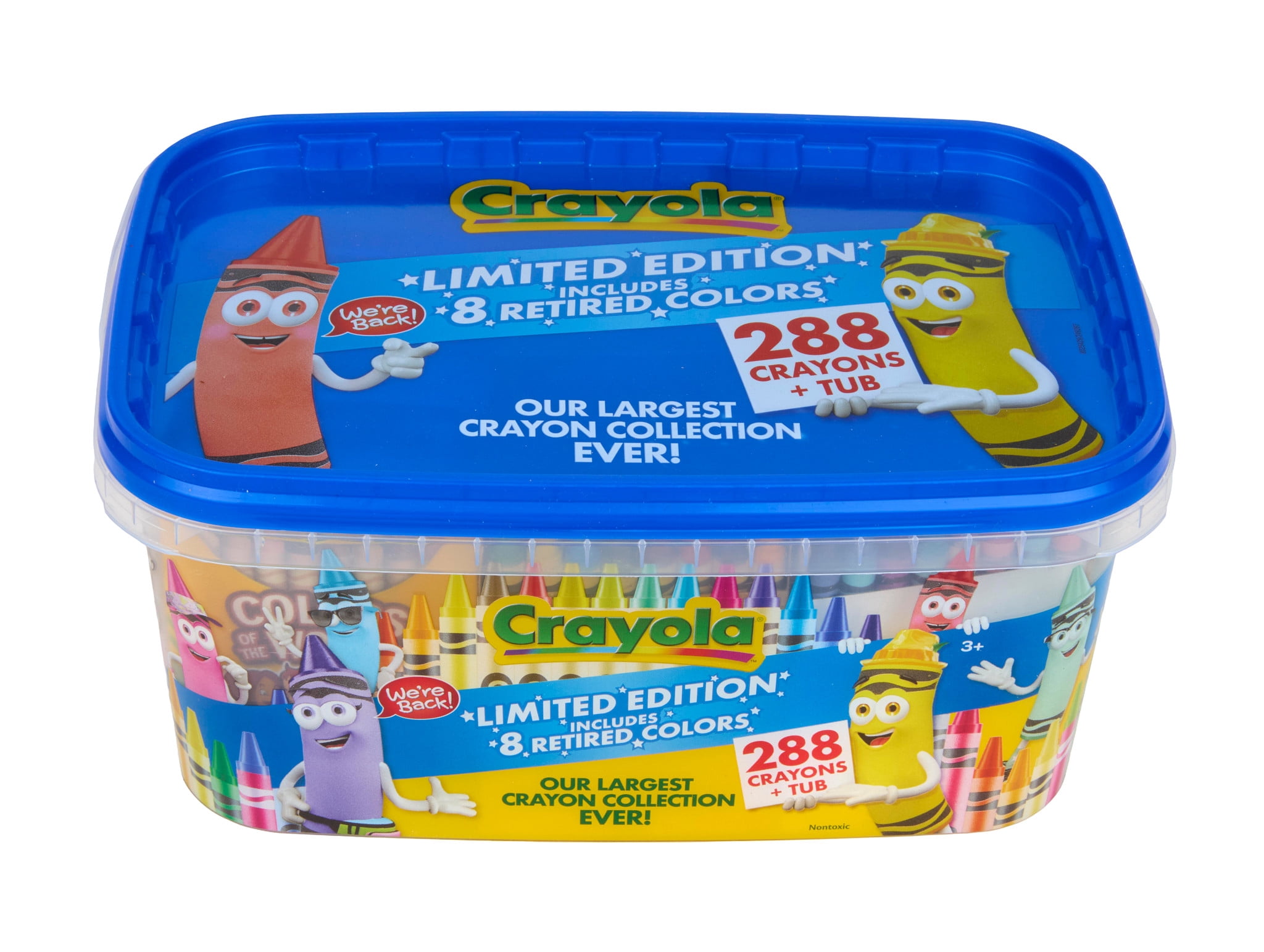 Crayola Crayon Tub, Limited Edition Retired Crayon Colors, 288ct, Classroom Must Haves for Teachers, Back to School, Bulk Art Supplies, Gift for Ages 3, 4, 5, 6