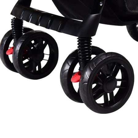 double stroller safeplus foldable reclining infant seats twin gray baby