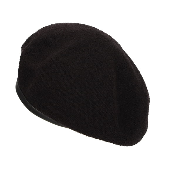 WITHMOONS Beret Hat Breathable Mesh Summer Straw Parisian Style KRF1173 (Black)