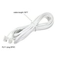 thumbnail image 2 of Uxcell Phone Extension Cord Telephone Cable Phone Line Cord RJ11 6P4C Plugs, Male to Male for Phone and Fax 2pcs White 15 ft, 2 of 5