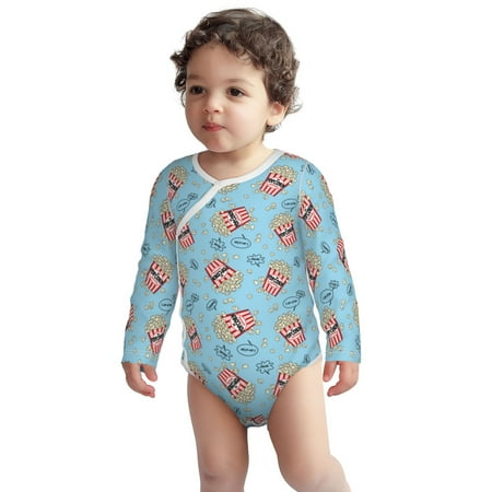 

Fotbe I Am A Fan Popcorn Pattern Unisex-baby Long-sleeve Bodysuit Long Sleeve Bodysuits One-piece 100% Organic Cotton for Infant Baby Boys Unisex-6 Months