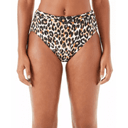 Kate Spade New York BLACK Leopard Belted High-Waist Bikini Swim Bottom, US Large