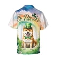 thumbnail image 2 of Happy St. Patrick’s Day Shiba Inu with Green Hat Shamrocks Rainbow Hawaiian Shirt Breathable Summer Unisex Merch Shibas Dog Lovers Gifts Idea - 03007, 2 of 6
