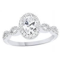 White Natural Diamond Halo Infinity Ring In 14k White Gold (0.73 Cttw)