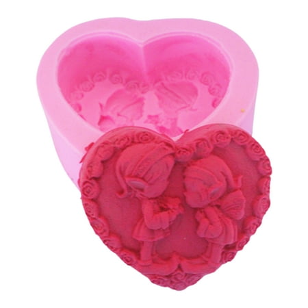 

Silicone 3D Love Rose Heart Kids Love Heart Shape Mold DIY Fondant Sugar Pudding Soap Candle Mould for Wedding Valentine Cake Chocolate Dessert Cookie Mousse Cheesecake Decorating