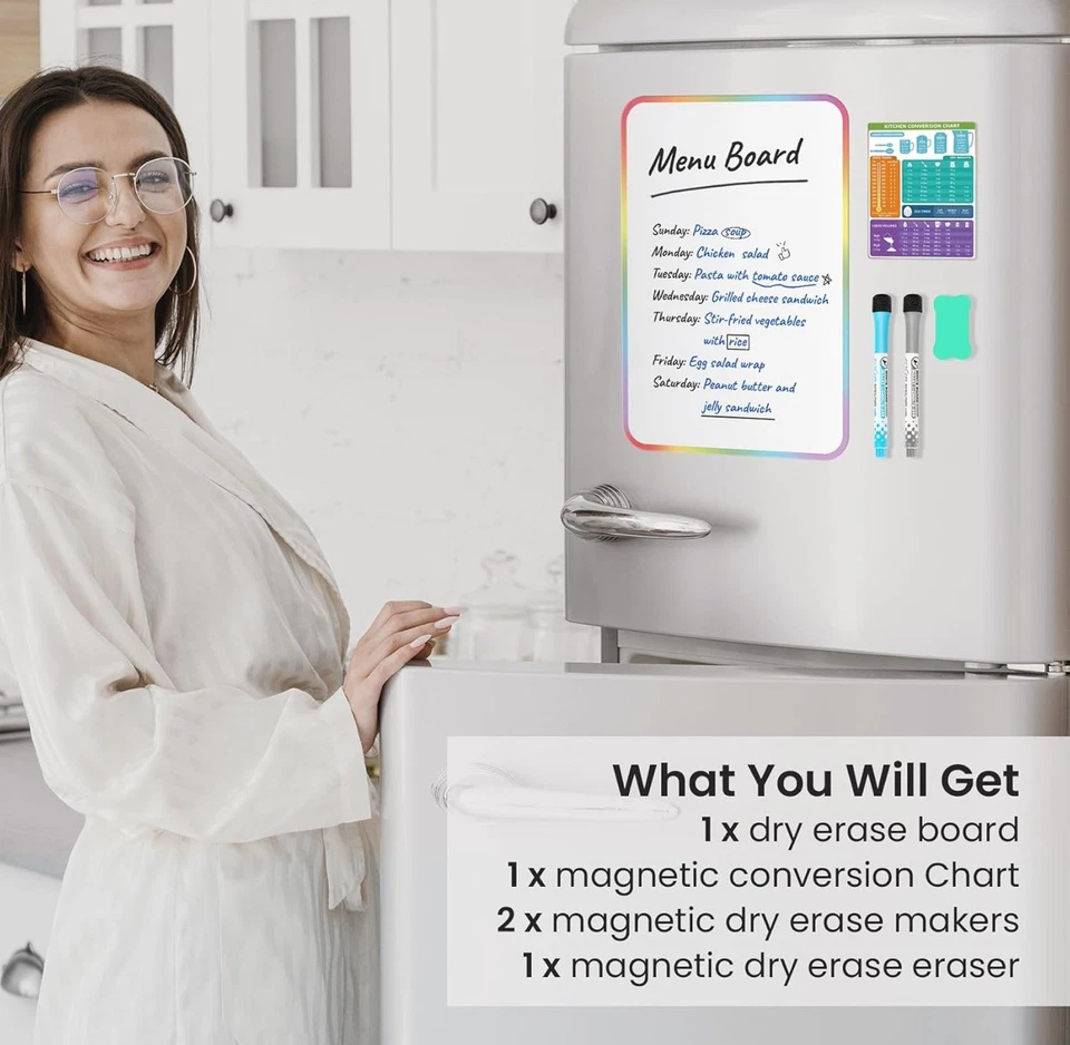Magnetic Dry Erase Board Sheet For Fridge, Magnetic White Board For Refrigerator