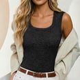 thumbnail image 2 of WEIWEN Womens Tank Tops with Built in Bras Casual Sleeveless Shirts Stretchy Fitted Athletic Workout Camisole Fitted Basic Tee 2026 Trendy Summer Clothes Black, XXL, 2 of 6