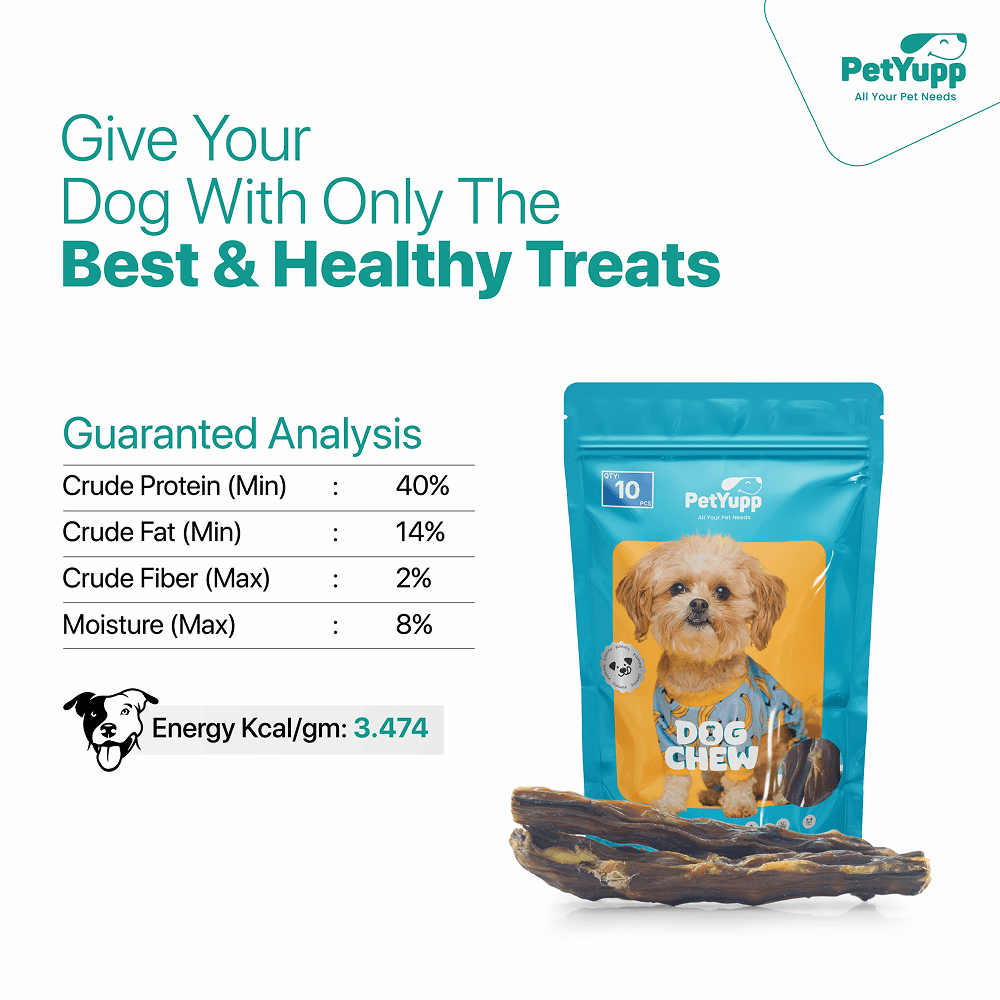 PetYupp Beef Tails Dog Chew Treats 10 Count