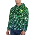 thumbnail image 3 of Lsque Green Disco Lights Pattern Casual Men's Hoodie,Hooded Sweatshirt with Kangaroo Pocket,Pullover Hoodie-X-Large, 3 of 7