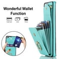 thumbnail image 4 of Wallet Case Compatible with Samsung Galaxy S23 Ultra,Case with Card Holder,with a strap,RFID Blocking Leather Cover 360°Rotation Ring Kickstand Protective Bumper Designed for Galaxy S23 Ultra,Mint, 4 of 10