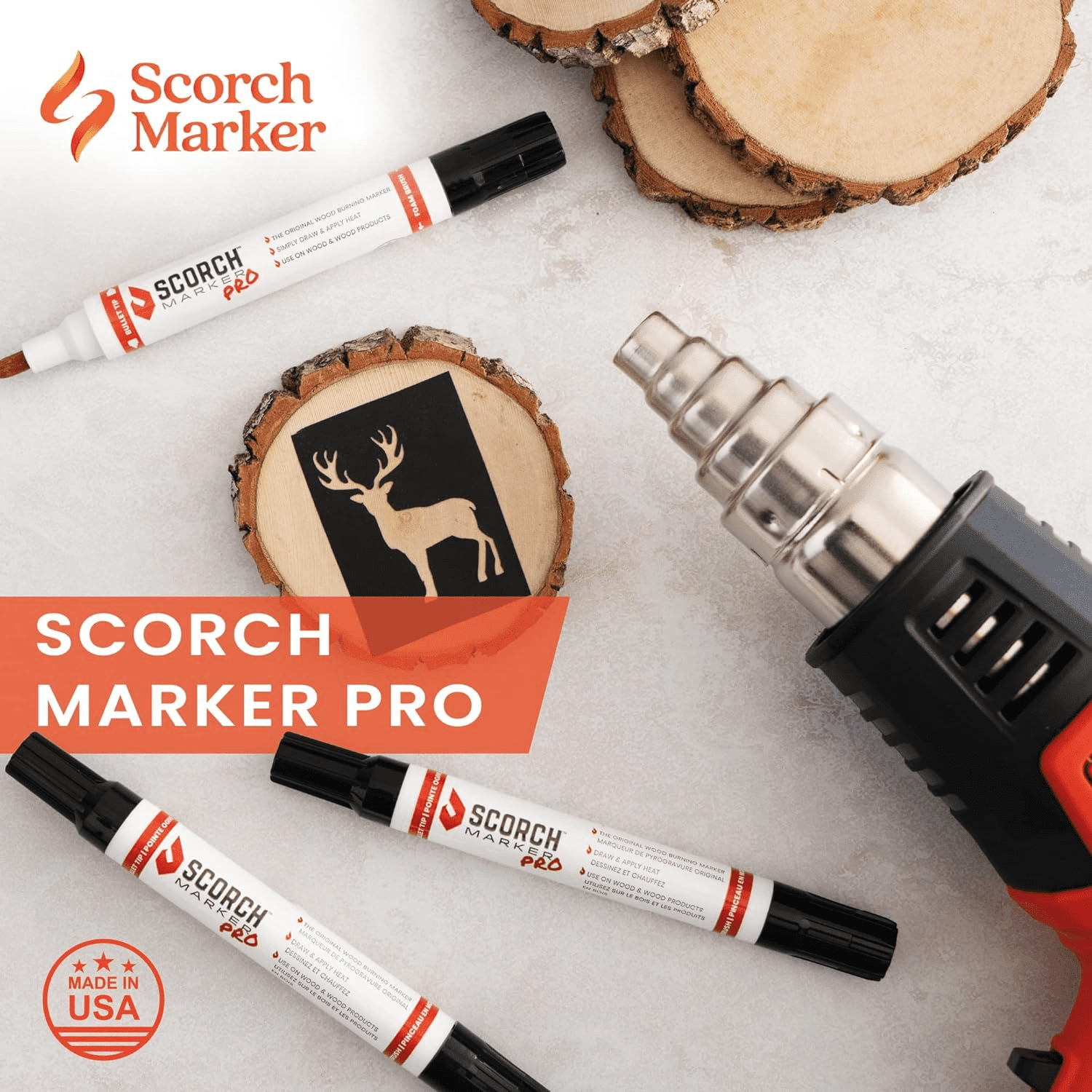 Heat sensitive markers on sale for wood burning