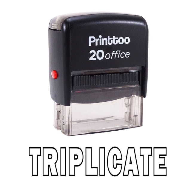 Printtoo TRIPLICATE Stamp Self Inking Rubber Stamp Office Stationary-Black