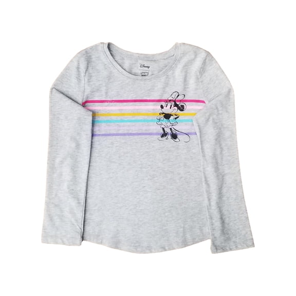 Minnie Mouse Disney Jumping Beans Girls Heather Gray Long Sleeve Tee T-Shirt 6