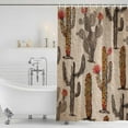 thumbnail image 4 of Vintage Cactus Waterproof Fabric Shower Curtain,Farmhouse Retro Brown Summer Botanical Waterproof Fabric Shower Curtain for Bathroom Curtains Bathtubs Shower Curtains with 12 Hooks Small 36x78in, 4 of 8
