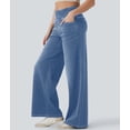 thumbnail image 6 of Jeans for Women High Waisted Pull on Baggy Jeans Straight Casual Denim Pants with Pockets Light Blue XL, 6 of 9