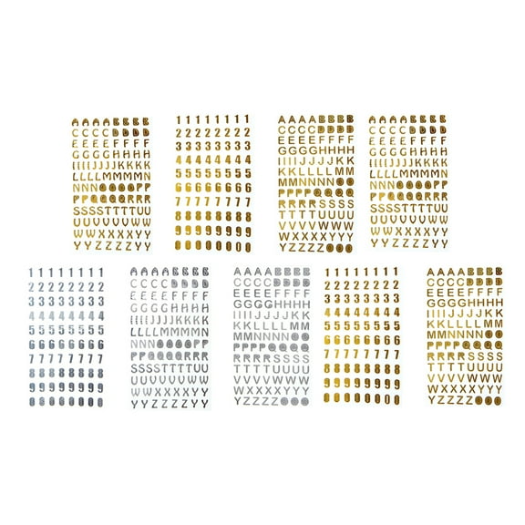 Raindrops 9 Sheets Letter Stickers for Journals, Scrapbooking, Nail Art Decoration