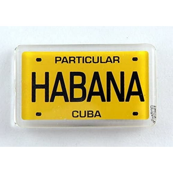 Havana Cuba License Plate Acrylic Small Fridge Collector's Souvenir Magnet 2 inches X 1.25 inches