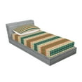 thumbnail image 2 of Ambesonne Colorful Fitted Sheet & Pillow Sham Set, Tile, Twin, Coral Teal Beige, 2 of 2