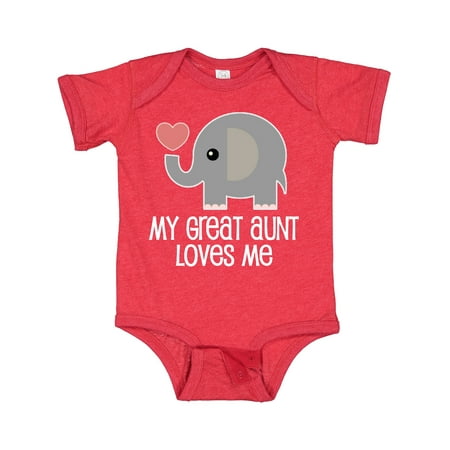 

Inktastic Great Aunt Loves Me Elephant Gift Baby Boy or Baby Girl Bodysuit