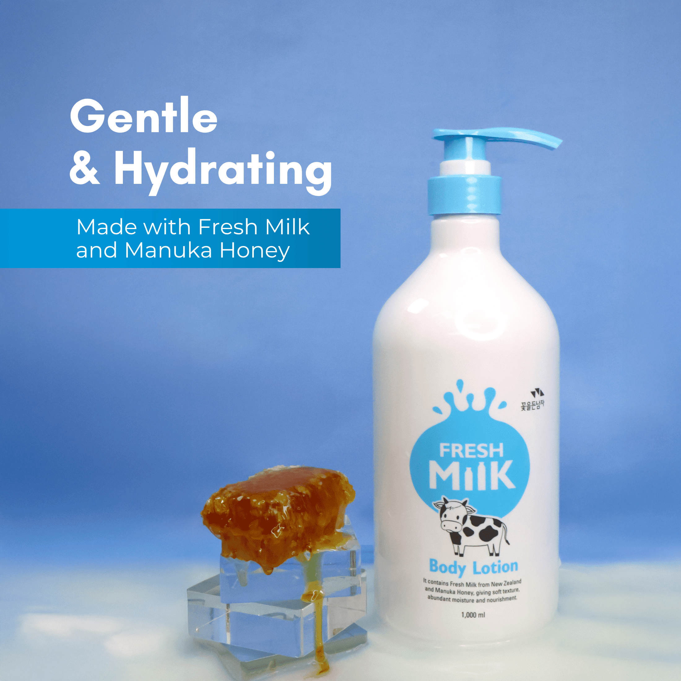 Flor de Man Fresh Milk Body Lotion with Milk Protein, Coconut Oil & Manuka Honey – Nourishing, Moisturizing Lotion for All Ages, Daily Hydration