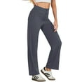 thumbnail image 4 of MINTREUS Wide Leg Pants Woman Stretch Casual Trousers with Multi-Pockets Loose Button Work Dress Pants Fall Outfits, 4 of 6