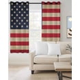 thumbnail image 2 of Red American Flag Kitchen Curtains Retro USA Flag Watercolor Cafe Short Curtains for Bathroom Blackout Window Curtain Grommet Small Window Treatment Tier Drapes for Bedroom Living Room 52"x45"x2, 2 of 9