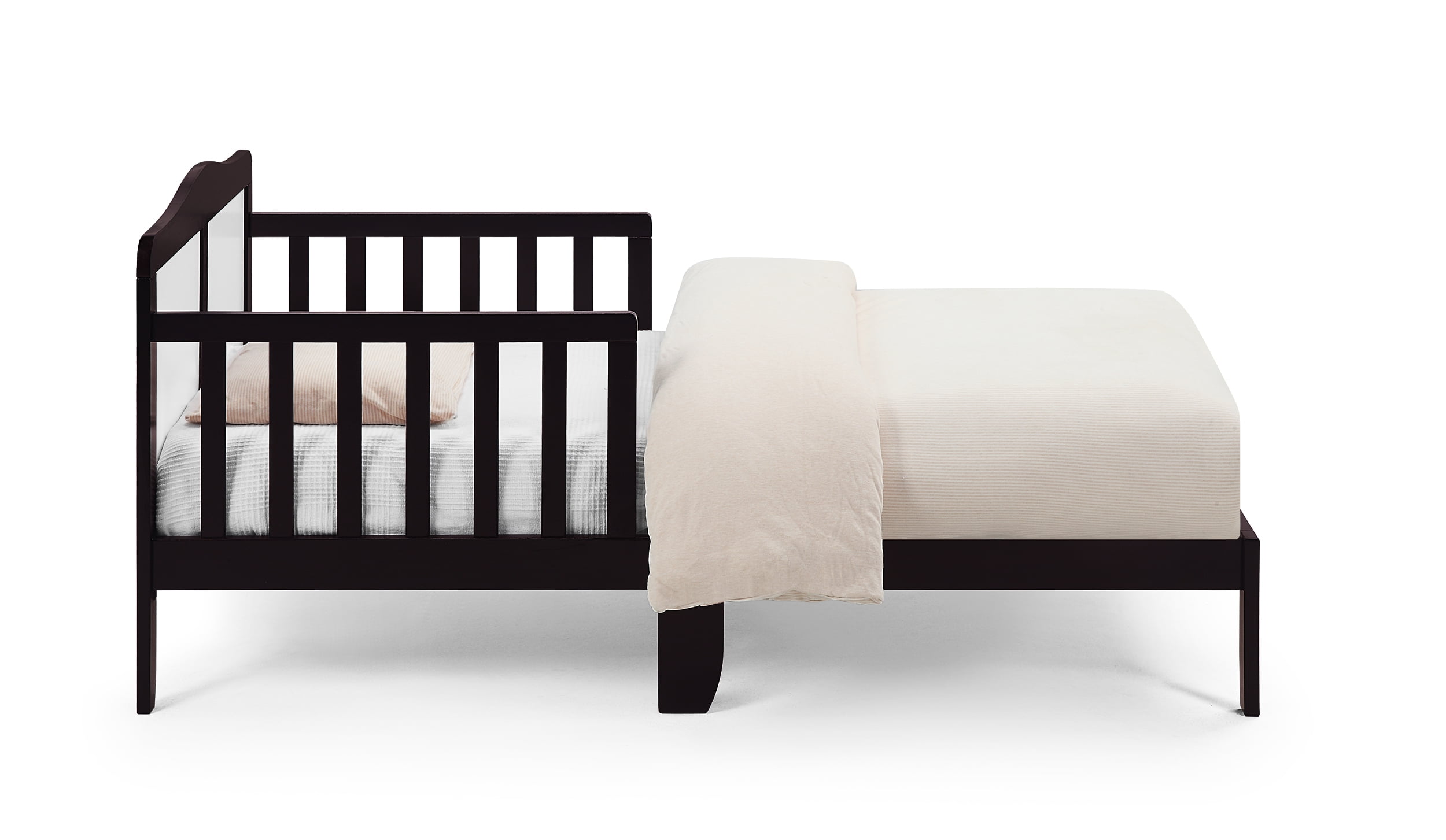 Olive & Opie Birdie Toddler Bed, Espresso/White Finish