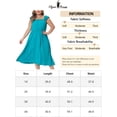 thumbnail image 5 of Agnes Orinda Plus Size Dress for Women Ruffle Cap Sleeve Shir Waist a Line Beach Sun Dresses 2X Lake Blue, 5 of 5