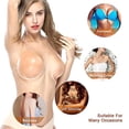 thumbnail image 4 of TrendVibe365 Backless Bra Womens Plus Size Sticky Silicone Invisible Underwire Push up Seamless Bralette Backless Full Coverage Cute Shapewear Brown DD, 4 of 5