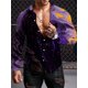 thumbnail image 1 of Camisas de manga larga con estampado de arte abstracto, ropa de exterior de lujo para hombre, blusas casuales de manga larga con solapa y botones para otoño para hombre, 1 of 6