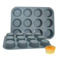 thumbnail image 1 of 12-Cell Muffin Cup Cake Silicone Mold Chocolate Cake Baking Mold, 1 of 5