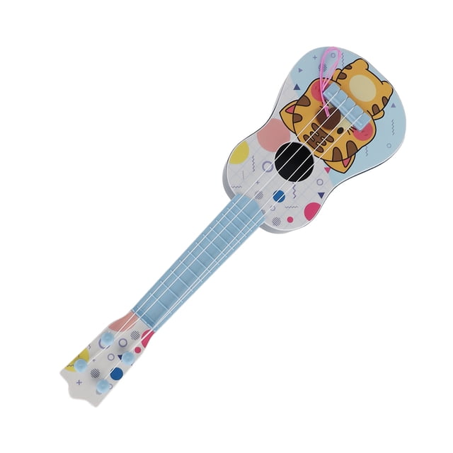 Kids Toy Ukulele, 4 Strings Mini Toddler Ukulele Guitar Cartoon Simulation Guitar Toys Portable Kids Guitar Musical Toy Educational Learning Musical Instrument for Boys and Girls