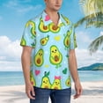 thumbnail image 5 of Xecao Cartoon Avocado print Hawaiian shirt - a stylish short-sleeve button-down for men, perfect for casual beach and tropical outings., 5 of 9