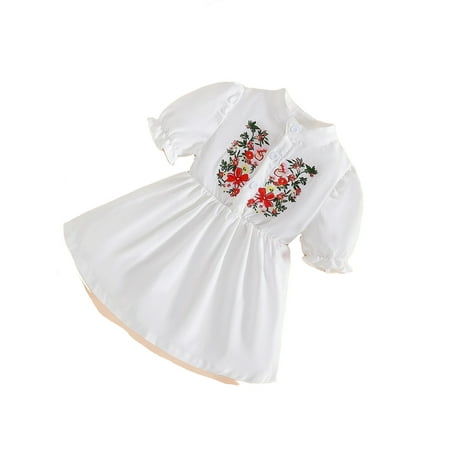 

Cute Floral Print Stand Collar Shirt Short Sleeve White Baby Dresses (Baby s)