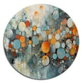 thumbnail image 3 of Designart "Illusory Geometric Play in Orange and Blue" Modern Geometric Metal Round Wall Decor, 3 of 5
