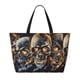 thumbnail image 2 of Easygdp Fiery Skull Trio Bolsa de Viaje de Playa de Gran Capacidad, Bolsa Tote Perfecta para la Playa, Escapadas de Fin de Semana y Viajes, 2 of 7
