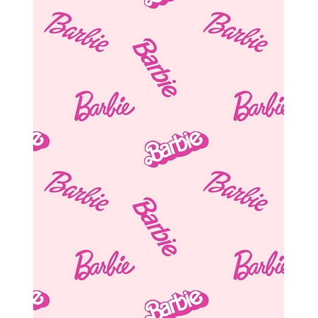 Barbie Logo Mix Removable Vinyl Wallpaper Pink