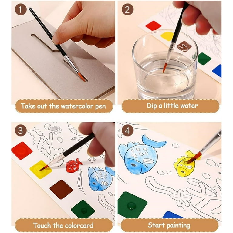 Water Coloring Books for Kids Age 4-8, Pocket Watercolor Painting