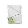 thumbnail image 2 of Avocado Soft Flannel Fleece Throw Blanket, Doodle Alligator Pear Couple in Love Wedding Theme Happy Characters, Cozy Plush for Indoor and Outdoor Use, 50" x 60", Pink Green Pale Brown, by Ambesonne, 2 of 6